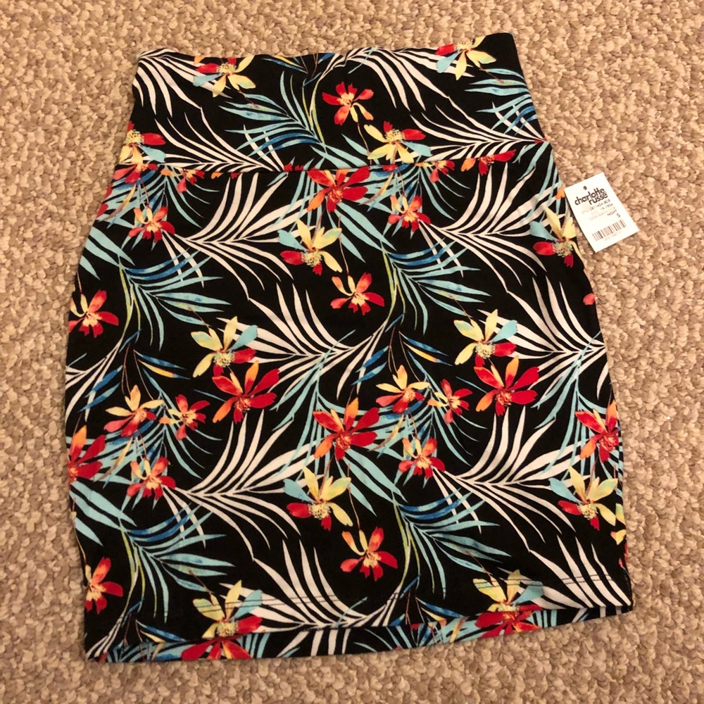 Tropical Pattern Mini Skirt
